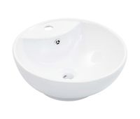 vidaxl lavabo con rebosadero 465x18 cm ceramica blanco