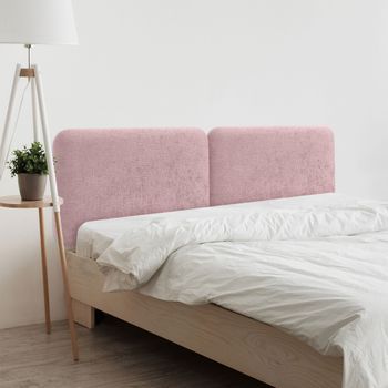 Dhome Cabecero Tapizado En Lana Redondeado Para Pared Acústicos Cabeceros Absorbentes Cabezal Cama Dormitorio (salmon, 210cm Dual)