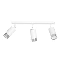 regleta elegante con 3 focos de luz orientable blanco y cromo
