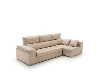 Sofa chaise longue cama con arcón giulia beige derecha