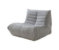 sillon de suelo kodso tela de microfibra 75x90x100 cm - gris encasa