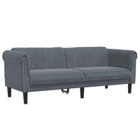 sofa de 3 plazas  sofa de salon  sofa de descanso terciopelo gris oscuro