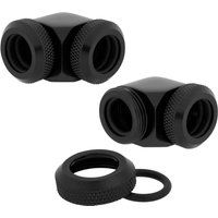 corsair hydro x series xf 90 compression fitting - 12 mm black pack of 2 black