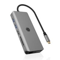base de conexion icybox ib-dk4061-cpd usb-c 100 w 2hdmi lan sd gris