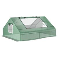 outsunny invernadero pequeno para cultivo con 2 puertas 2 ventanas marco de acero y cubierta pe anti-uv 180x140x80 cm verde