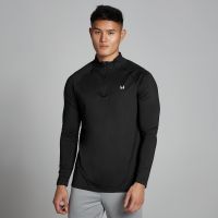 camiseta de entrenamiento con cremallera de 14 para hombre de mp - negro - xl