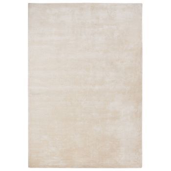Alfombra De Viscosa Beige Claro 160 X 230 Cm Pelo Corto Sala De Estar Gesi Ii