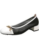 de hispanitas zapato hispanitas hv253992 piel y malla textil con tacon blanco negro