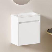 mueble de bano - mueble de almacenamiento - ceramica y mdf - blanco 46cm