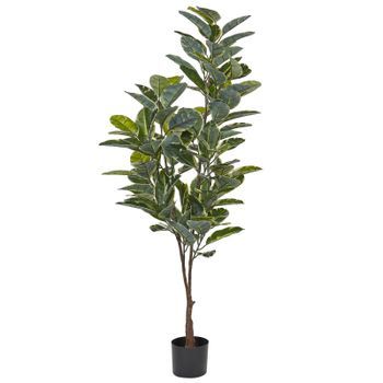 Planta Artificial En Maceta Para Interior Decoración De Plástico Maceta Negra 160 Cm Ficus Elastica