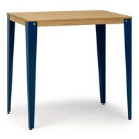 mesa lunds alta 60x160x110cm azul en madera maciza de pino acabado natural estilo nordico industrial box furniture