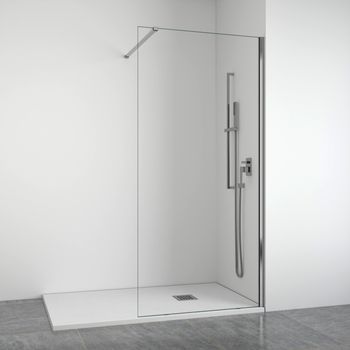 Mampara De Ducha Frontal Fija 8 Mm Cromo 70-72 Cm Bellobath
