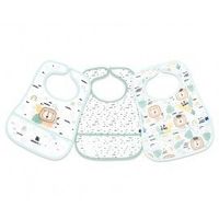set de baberos de rizo y eva con recogemigas 3 uds savanna menta