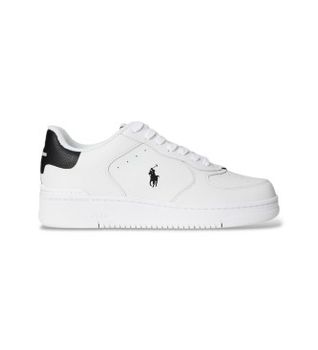 Polo Ralph Lauren para hombre. 809P01636002 Zapatillas Masters Court de piel blanco (45), Plano, Cordones, Casual