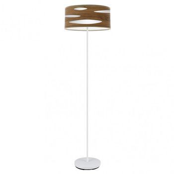 Fabrilamp Pie Salon Odra 1xe27 Blanco Madera Oscura 165x40x40 Cm