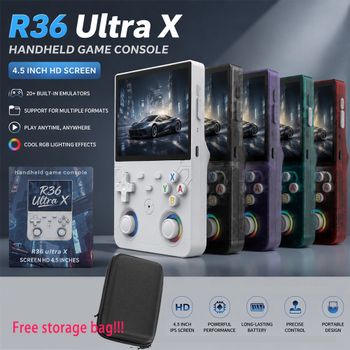 Nueva Consola de Videojuegos Retro R36 Ultra X, Pantalla IPS de 4.5 Pulgadas, Sistema Linux, 128 GB Preinstalados, Reproductor Portátil de Juegos