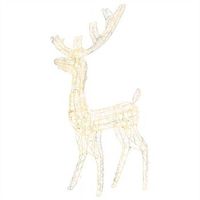 adorno reno de navidad acrilico blanco calido 140 leds 128 cm vidaxl