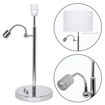 Base para sobremesa melton con brazo de lectura 1xe27+1x1w led al.reg.xd.20cm cromo
