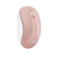 raton natec inalambrico 1600 dpi ambidiestro rosablanco con rueda de desplazamiento