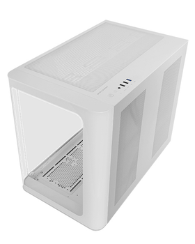 CAJA ATX SEMITORRE GAMING MARS GAMING MCFUSION CRISTAL CURVADO GPU 445mm 2x3.5 3x2.5 BLANCO
