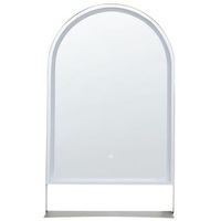 espejo de pared con led moderno para dormitorio y bano 100 x 60 cm con estante plateado valouze