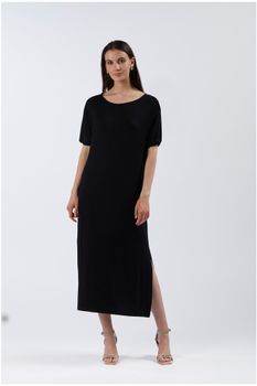 vestido largo con hombreras black s