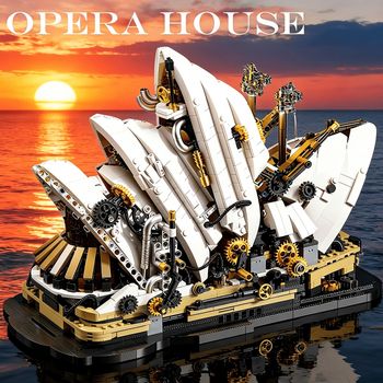 Set de Bloques de Construcción Steampunk del Teatro de la Ópera de Sídney, 1940 Piezas, Modelo de Arquitectura con Engranajes Mecánicos, Regalo Creativo para Aficionados