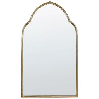 Espejo De Pared De Metal Vidrio Dorado 58 X 104 Cm Hecho A Mano Marco Aconchi