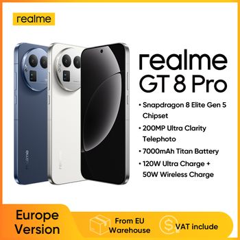 realme GT 8 Pro Smartphone Versión EU Snapdragon 8 Elite Gen 5 Cámara Ultra de 200MP, Batería de 7000mAh, Carga Inalámbrica de 120W y 50W No Incluidos