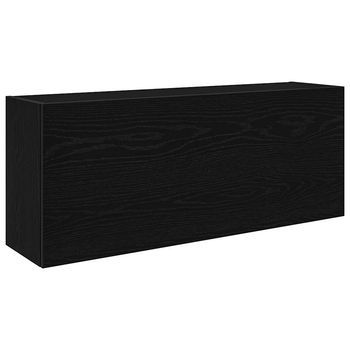 Mueble De Pared De Baño | Armario De Baño Madera Ingeniería Negro 100x25x40 Cm