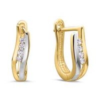 8 quilates de aros de oro de aros de oro blanco y amarillo