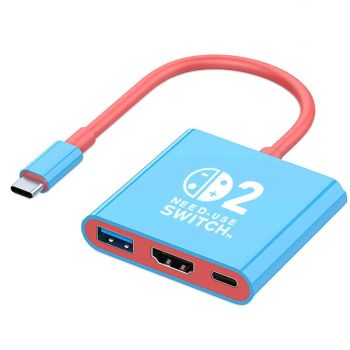 Adaptador de Dock portátil Type-C 3 en 1 con 4K60Hz HD / USB3.0 / PD100W USB-C para SteamDeck, laptops, teléfonos, table