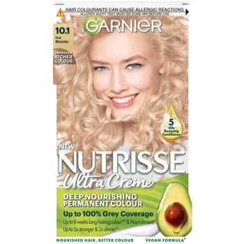 Tinte permanente Garnier Nutrisse (Varios tonos) - 10.1 Ice Blonde