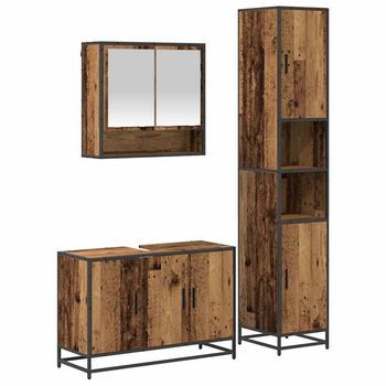 Juego De Muebles De Baño 3 Uds. Madera Vieja Vidaxl