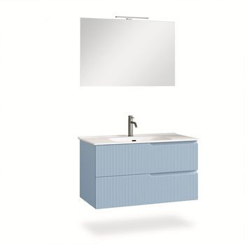 Composición Baño 4 Piezas Venere Azul Tiffany En Mdf