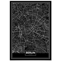 panorama cuadro de aluminio mapa negro de berlin 70x100 cm