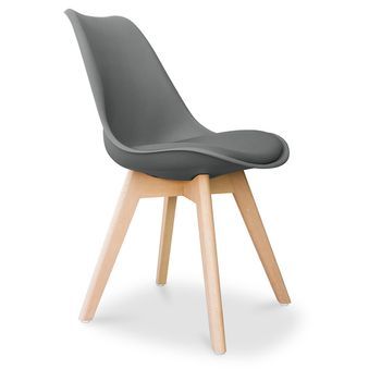 Silla De Comedor - Estilo Escandinavo - Denisse  Gris Oscuro