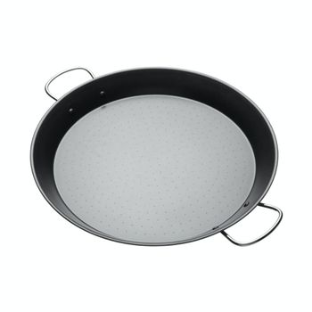 Paellera 38,5cm acero carbono gris