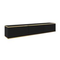 mesa de tv oro mdf rtv175 175x32x30 negro  dorado