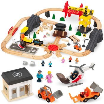 Circuito De Tren Eléctrico Y Ciudad Madera Mamabrum