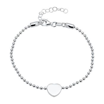 Pulsera de plata 925 con colgante de corazón grabable