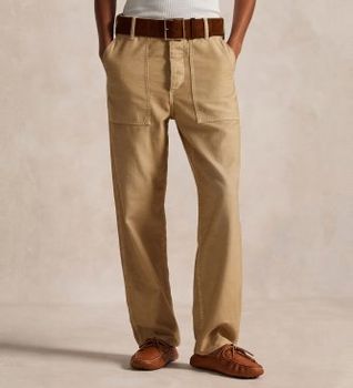 Polo Ralph Lauren para mujer. 211978634001 Pantalón Ricky beige (48), Casual, Algodón