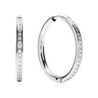 de aros de acero inoxidable para mujer con circonita