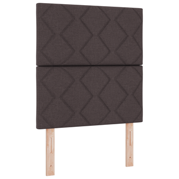 Cama Individual | Cama Con Somier Con Colchón Y Led Marrón Oscuro 80x200 Cm Tela Cfw54920