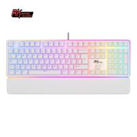 rk royal kludge rk918 rgb retroiluminacion teclado mecanico para juegos por cable 108 teclas anti-ghosting con lampara lateral led grande envolvente