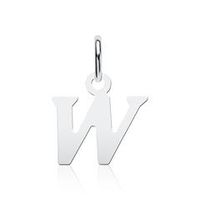 colgante letra w de plata 925