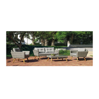 conjunto de sofa 2 plazas con sillones y mesa de centro exterior