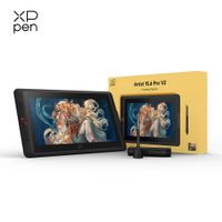 tableta grafica con monitor xppen new artist 156 pro v2 pantalla de 154 pulgadas 16k niveles de presion con dial rojo y teclas rapidas para windows y mac