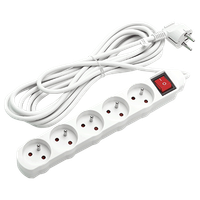 aigostar regleta alargador de 5 tomas con interruptor y proteccion infantil 5 m blanco 16a 250v
