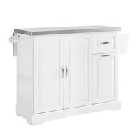 sobuy carro cocina blanco encimera plegable con isla cajones estante mdf